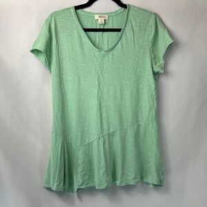 Style & Co. Light Green Short Sleeve V-Neck Top